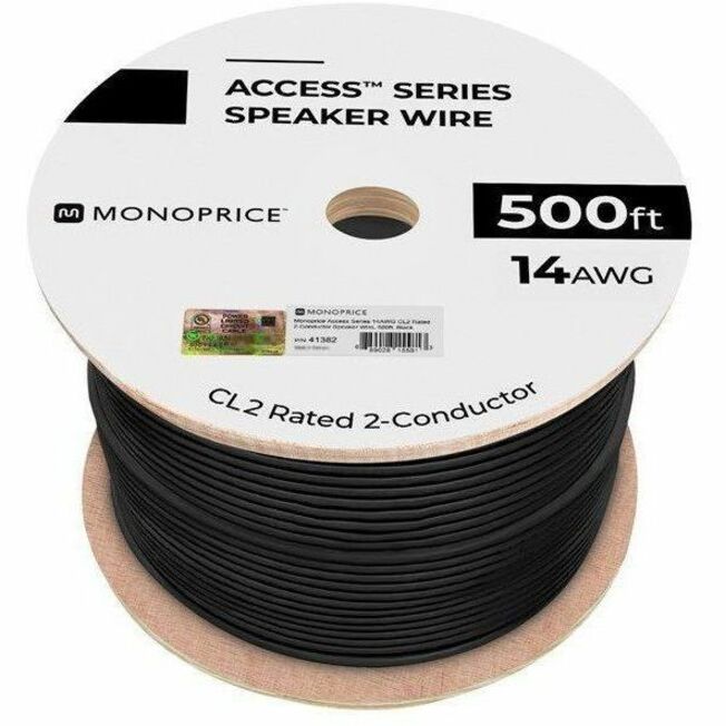 MONOPRICE SPEAKER WIRE CL2 RATED 2-CONDUCTOR 14AWG 500FT BLACK - Thumbnail 3