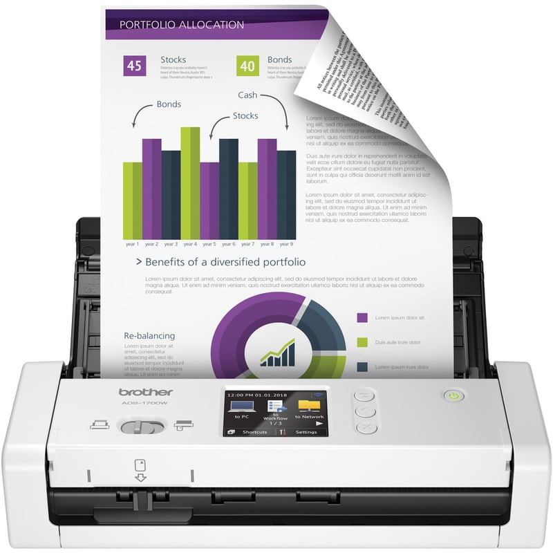 Brother ADS-1700W Wireless Compact Desktop Scanner