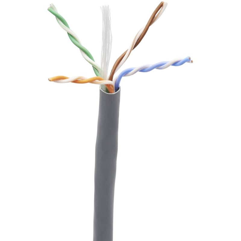 Tripp Lite by Eaton Cat6 Gigabit Solid Core UTP Bulk Ethernet Cable CMP-LP 0.5A Plenum 100W PoE/PoE++ Gray 1000 ft. (304.8 m) - Thumbnail 1