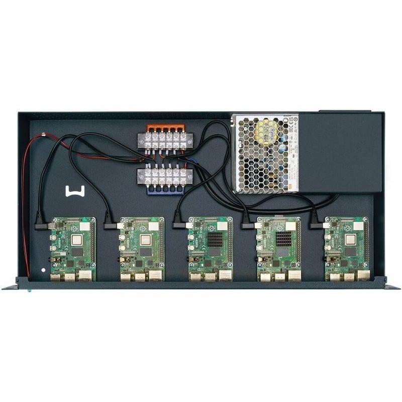 1U PI CASE WITH POWER SUPPLY FO FOR MAX. 5 UNITS RASPBERRY PI 4 - Thumbnail 5