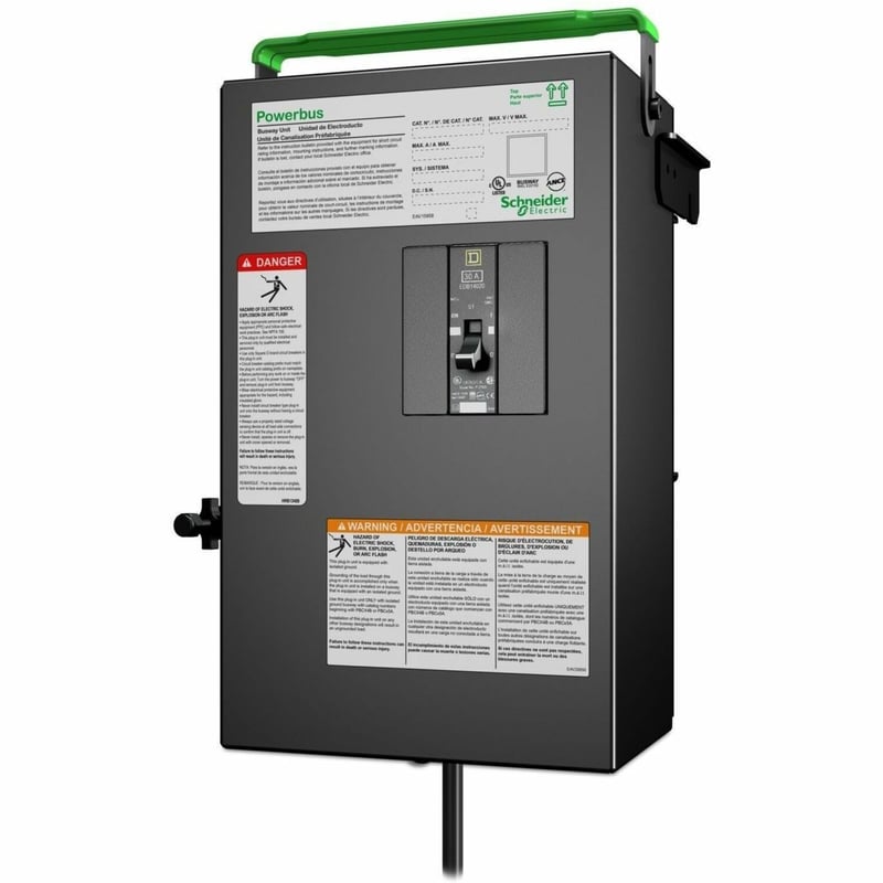 PB BUSWAY TAP OFF UNIT 30A 240V 1X1 POLE 3 WIRE PHASE B 1 DROP CORD - Thumbnail 1