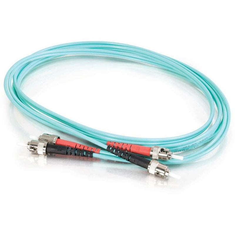 C2G-5m ST-ST 10Gb 50/125 OM3 Duplex Multimode PVC Fiber Optic Cable (LSZH) - Aqua - Thumbnail 2