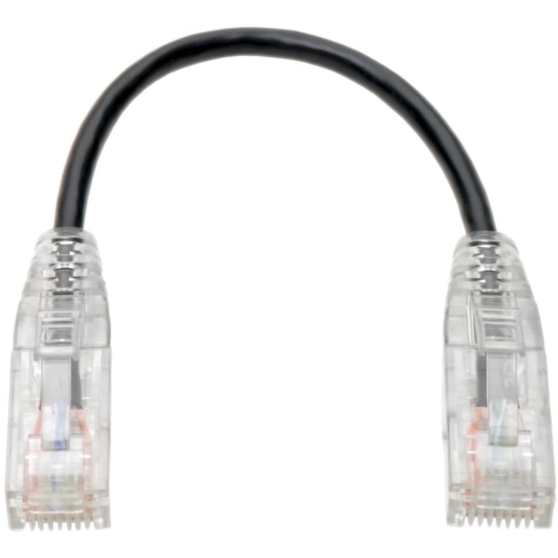 Eaton Tripp Lite Series Cat6 Gigabit Snagless Slim UTP Ethernet Cable (RJ45 M/M), PoE, Black, 6-in. (15.24 cm) - Thumbnail 2