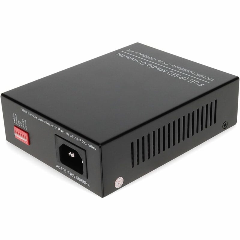 AddOn 10/100/1000Base-TX(RJ-45) to 1000Base-MX(SC) MMF 1310nm 2km IEEE802.3at/48V/1.0A/50W POE Media Converter - Thumbnail 5
