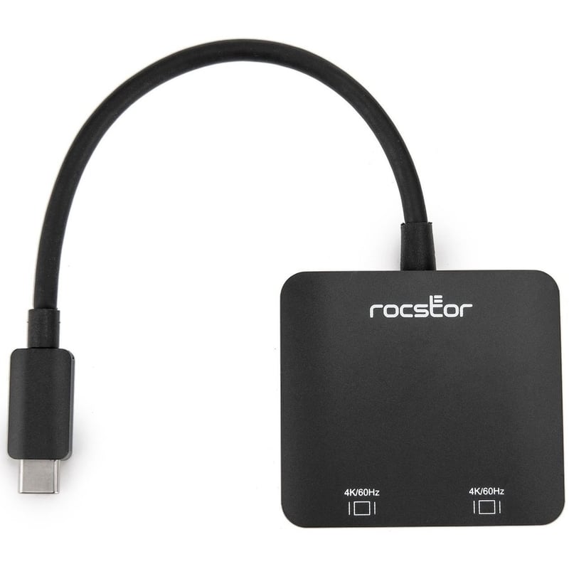 Rocstor Premium USB-C to Dual HDMI Multi Monitor Adapter - HDMI 4K 60Hz - USB Type- C 2-Port Multi Monitor MST Hub Adapter- for PC/Windows - 4Kx2K Resolutions up to 3840x2160 @ 60Hz - For Notebook/Desktop PC - USB-C to - Thumbnail 5