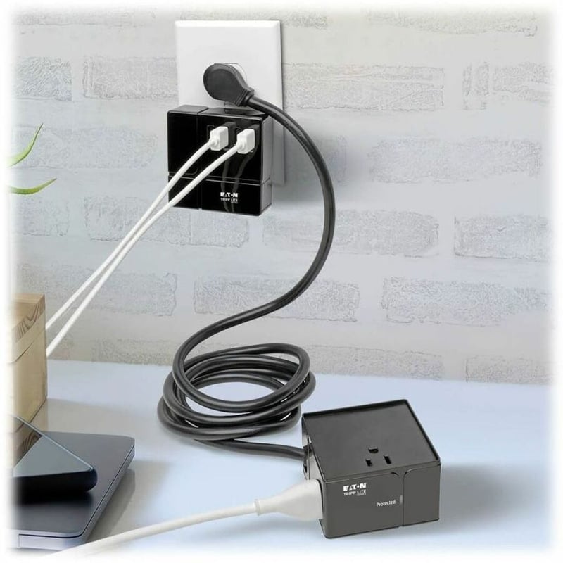 Tripp Lite by Eaton Safe-IT 3-Outlet Cube Surge Protector 5-15R Outlets 6 USB Charging Ports 8 ft. (2.4 m) Cord Antimicrobial Protection - Thumbnail 5