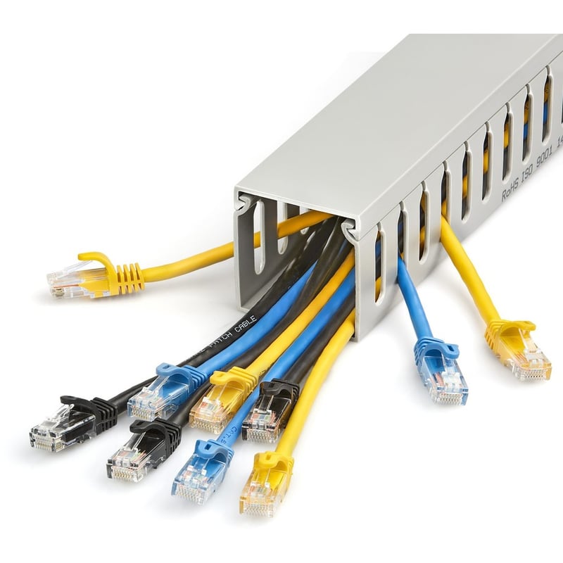 StarTech.com Cable Management Raceway with Cover 2"(50mm)W x 2"(50mm)H, 6.5ft(2m) length, 3/8"(8mm) Slots, Wall Wire Duct, UL Listed - Thumbnail 4