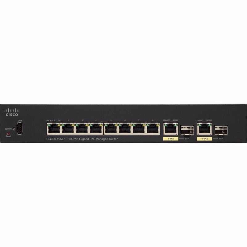 CISCOSG350-10MP10-PORTGIGABITPOEMANAGEDSWITCH REMANUFACTURED - Thumbnail 2