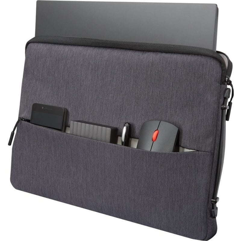 Lenovo Urban Carrying Case (Sleeve) for 13" Notebook, Power Bank, Mouse, Accessories - Charcoal Gray - Thumbnail 4