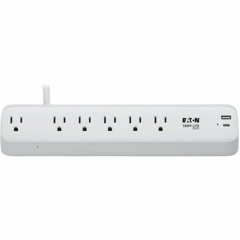6OUTLET SURGE PROTECTOR USB-A/C CHARGING 5-15R CLAMP 6FT CORD - Thumbnail 3