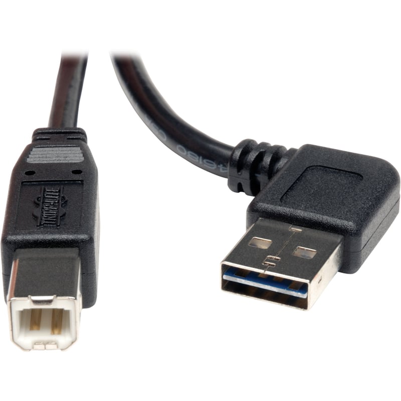 Eaton Tripp Lite Series Universal Reversible USB 2.0 Cable (Right / Left-Angle Reversible A to B M/M), 3 ft. (0.91 m) - Thumbnail 2