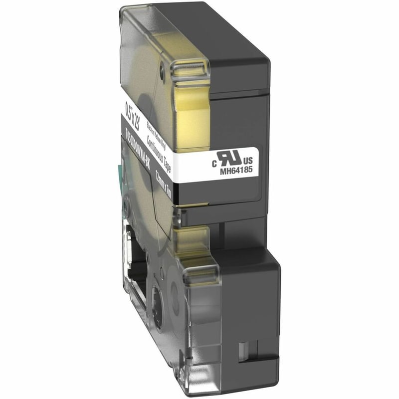 Panduit PXE T050X000VXM-BK MP Printer Cont. Tape, Safety & ID, Vinyl, Blk/Ylw, 0.5" W - Thumbnail 2