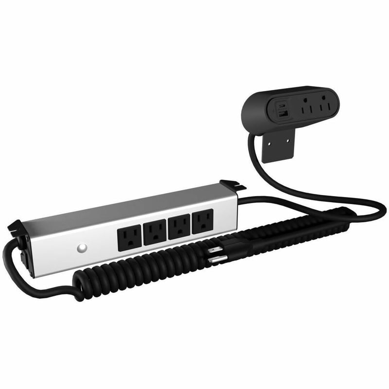 Wiremold Sit/Stand Desk Power Module with 2 Surface Outlets and 4 Below Surface Outlets - Black
