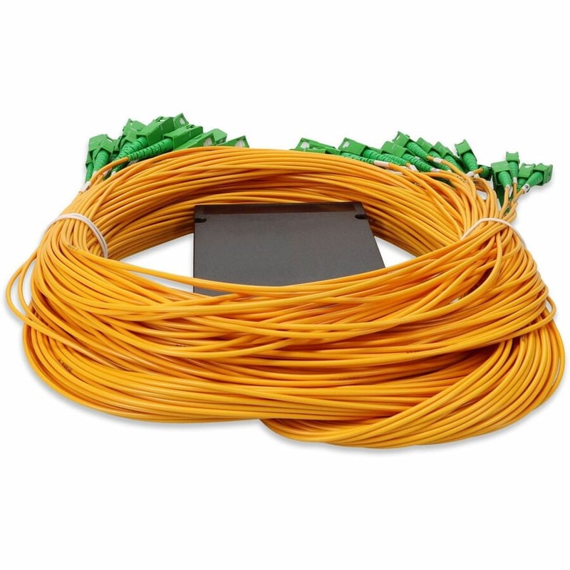 AddOn Single 1xASC 1x (Male) to 64xASC (Male) Yellow OS2 Simplex Fiber Splitter Box with 1.5m pigtails - Thumbnail 4