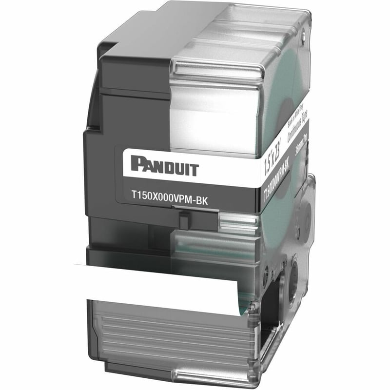 Panduit PXE T150X000VPM-BK MP Printer Cont. Tape, Safety & ID, Vinyl, Blk/Wht, 1.5" W - Thumbnail 3