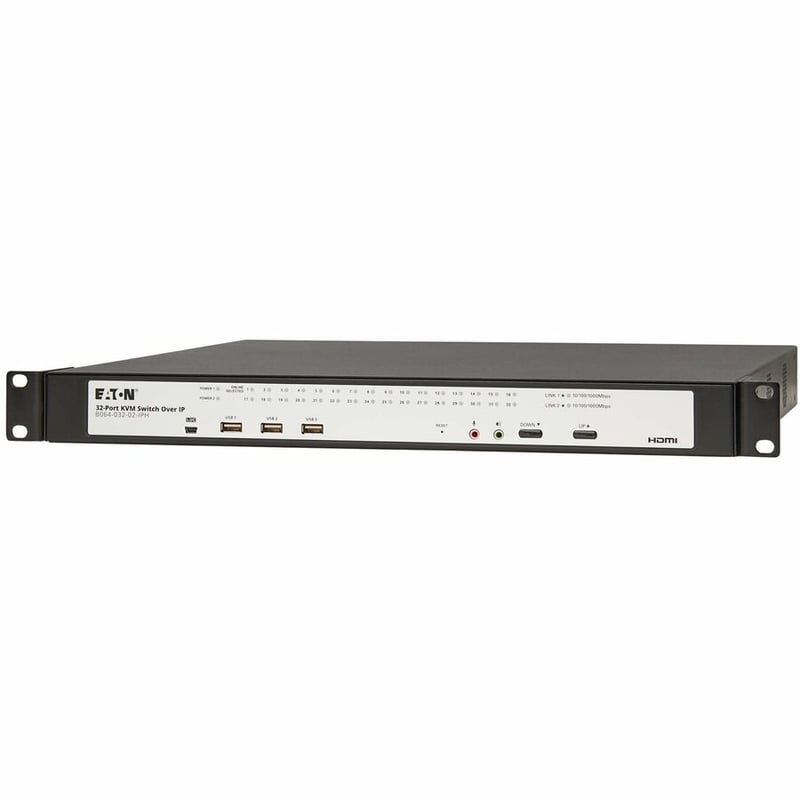 Eaton 32-Port Cat5e KVM over IP Switch - Virtual Media, 2 Remote/1 Local User, HDMI Output, 1U Rack-Mount, TAA - Thumbnail 2