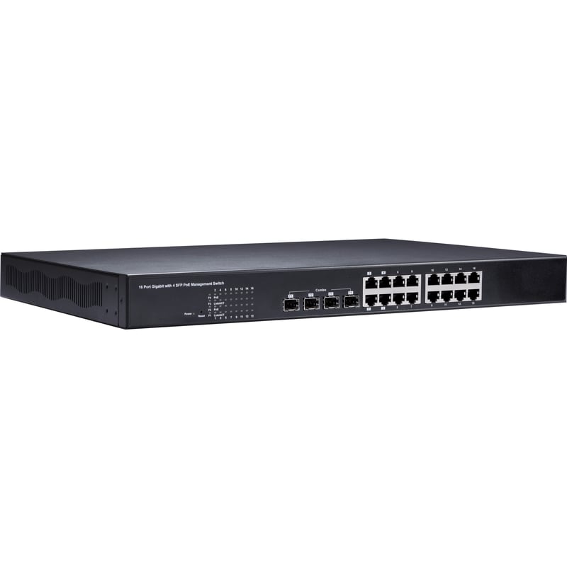 GeoVision 16-Port Gigabit 802.3at Web Management PoE Switch - Thumbnail 1