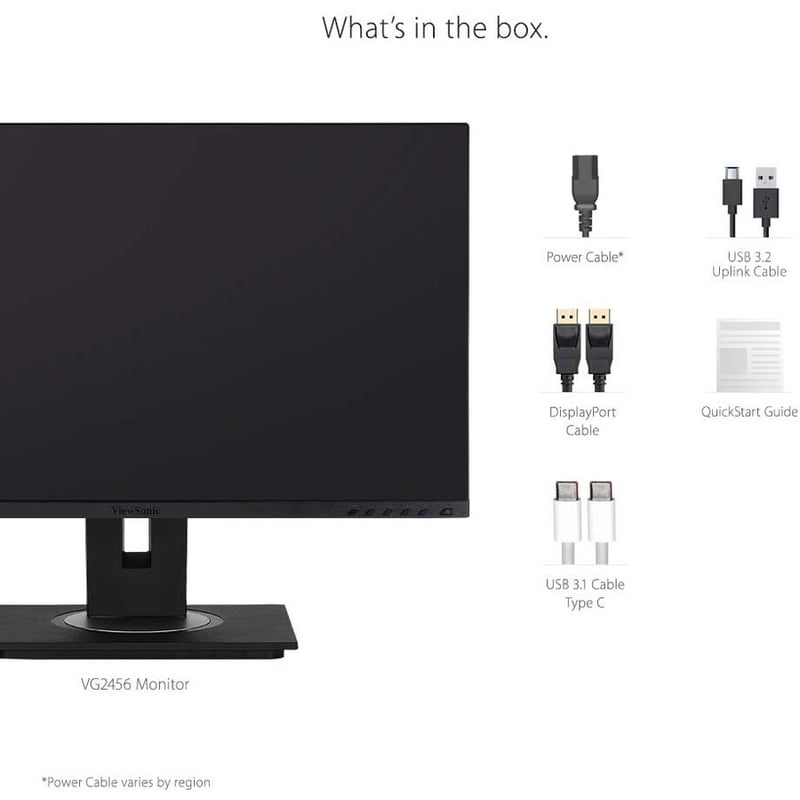 ViewSonic VG2456 24 Inch 1080p Monitor with USB C 3.2, Docking Built-In Gigabit Ethernet and 40 Degree Tilt Ergonomics for Home and Office - Thumbnail 3