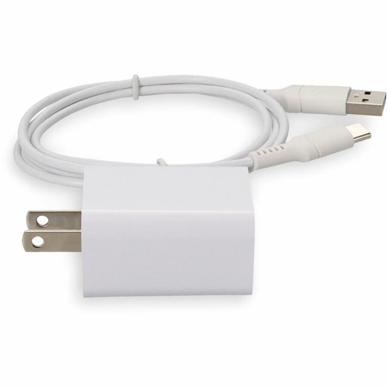 AddOn Wall Charger 1X USB-A 5V 1.8A with 1X 3FT USB A Male to USB C 2.0 Cable White - Thumbnail 5