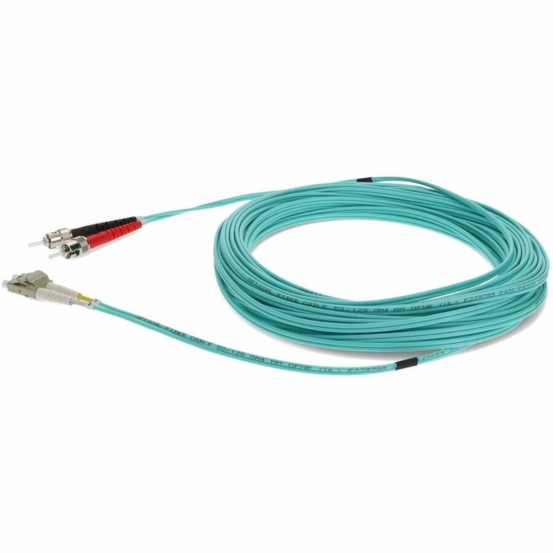 AddOn 15m LC (Male) to ST (Male) Aqua OM3 Duplex Fiber OFNR (Riser-Rated) Patch Cable - Thumbnail 2