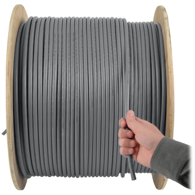 Eaton Tripp Lite Series Cat5e 350 MHz Stranded-Core (UTP) PVC Bulk Ethernet Cable - Gray, 1000 ft. (304.8 m), TAA - Thumbnail 2