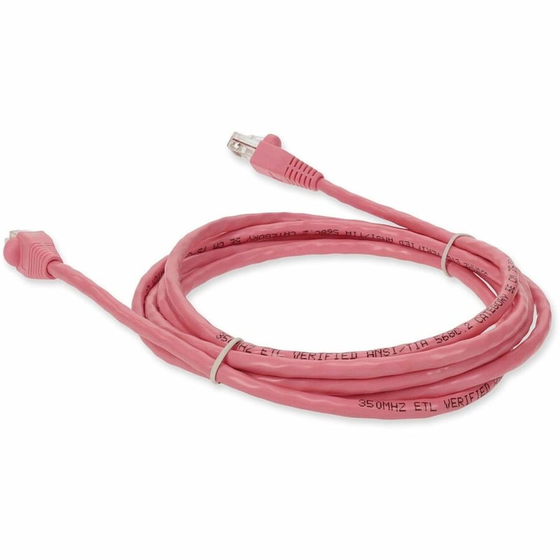 AddOn 7ft Pink CAT 5E PVC Ethernet Cable Snagless Bubble Boot RJ-45 M/M - Thumbnail 3