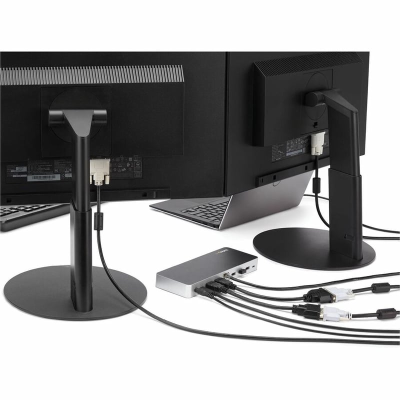 StarTech.com Dual Monitor USB C Docking Station w/ 60W Power Delivery - USB 3.1 Gen 1 Type C to HDMI or DVI - 5x USB - Windows Laptop Dock - Thumbnail 2
