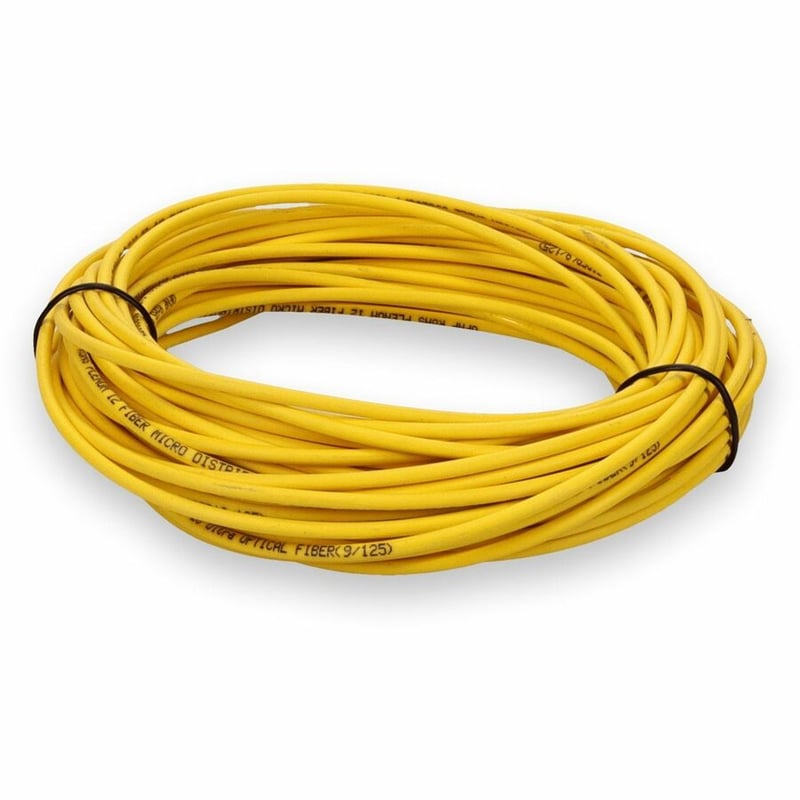 AddOn 20m MPO (Male) to MPO (Male) 12-Strand Yellow OS2 Straight Fiber OFNR (Riser-Rated) Patch Cable - Thumbnail 4