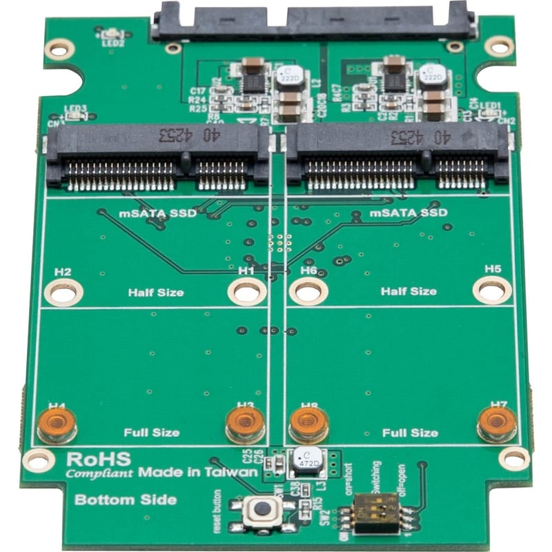 SYBA Dual mSATA SSD to SATA III RAID Enclosure with Complete Screw Set - Thumbnail 4