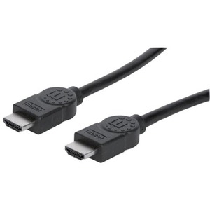 Manhattan HDMI Male to Male High Speed Shielded Cable with Ethernet, 6.6', Black - Thumbnail 1