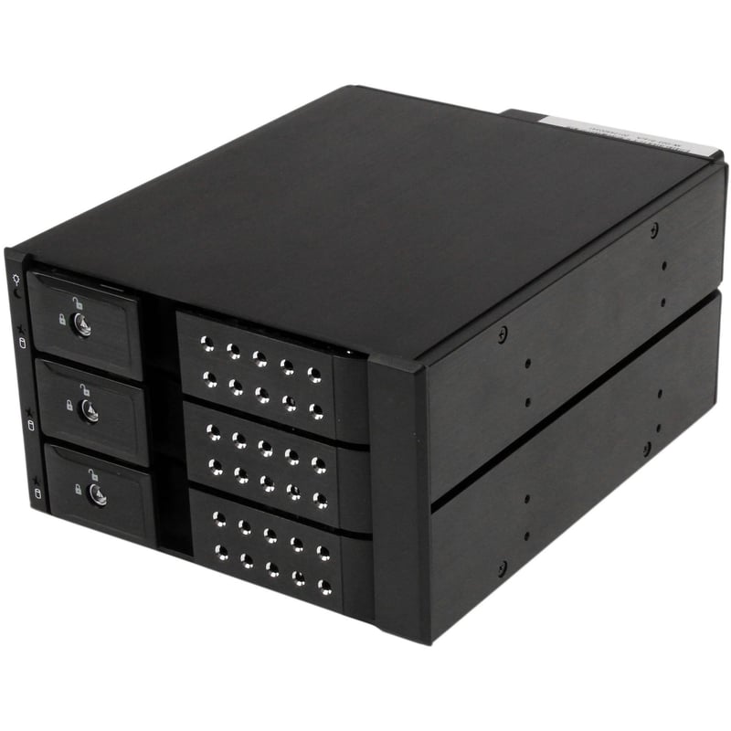 StarTech.com 3 Bay Aluminum Trayless Hot Swap Mobile Rack Backplane for 3.5in SAS II/SATA III - 6 Gbps HDD - Thumbnail 1