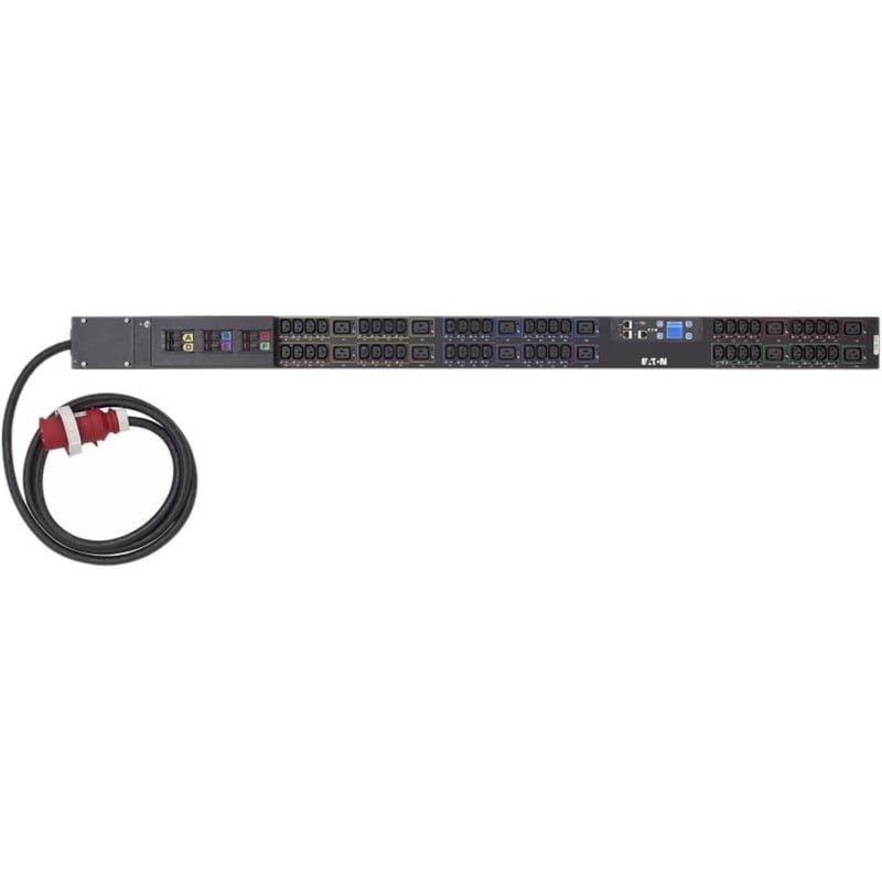 Eaton fuse disconnect rack PDU, 0U, 309-532P6W input, 17.3 kW max, 230/400V, 24A, 10 ft cord, Three-phase, TAA compliant, Outlets: (48) C13 Outlet grip, (12) C19 Outlet grip - Thumbnail 1