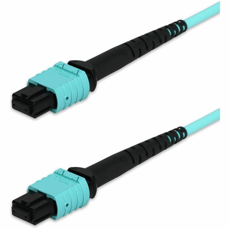 AddOn 9m MPO/UPC to MPO/UPC Aqua OM4 OFNR (Riser-Rated) 12-Strand Fiber Patch Cable - Thumbnail 2