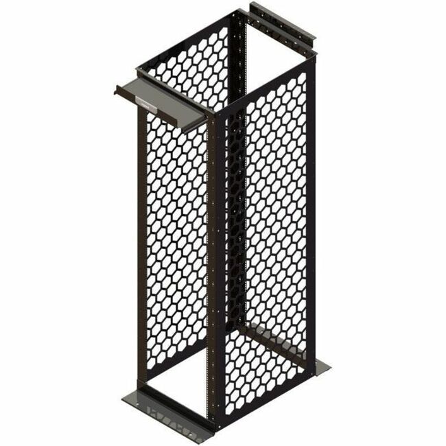 Ortronics MM20 Channel Rack, 30" deep, 7 ft, 45 RU, Square Hole Rails, Black