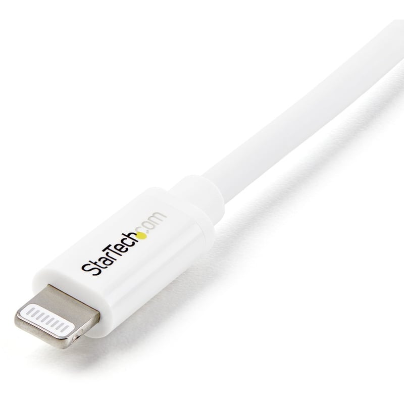 StarTech.com 2m (6ft) Long White Apple 8-pin Lightning Connector to USB Cable for iPhone / iPod / iPad - Thumbnail 2