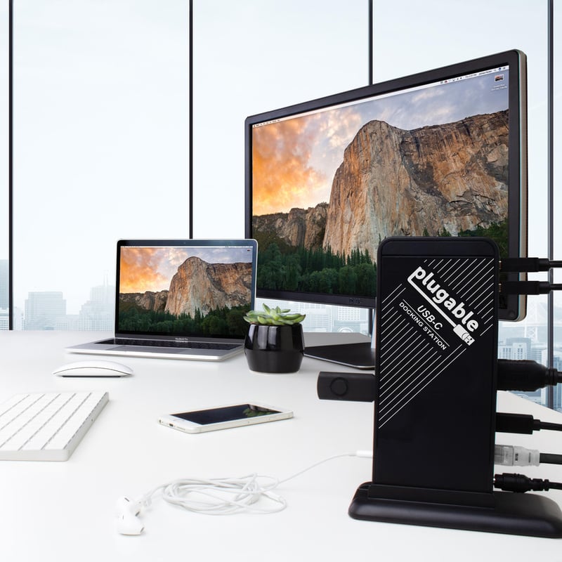 Plugable USB C Docking Station with Charging, Compatible with Thunderbolt 3 and USB-C MacBooks and Specific Windows, Chromebook, Linux Systems - Thumbnail 5
