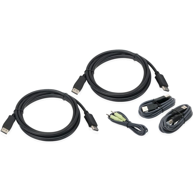 IOGEAR 10 Ft. Dual View DisplayPort, USB KVM Cable Kit with Audio (TAA) - Thumbnail 1