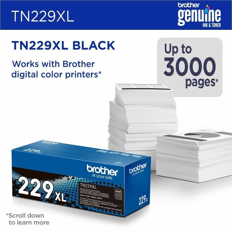 Brother Genuine TN229XLBK High-yield Black Toner Cartridge - Thumbnail 2