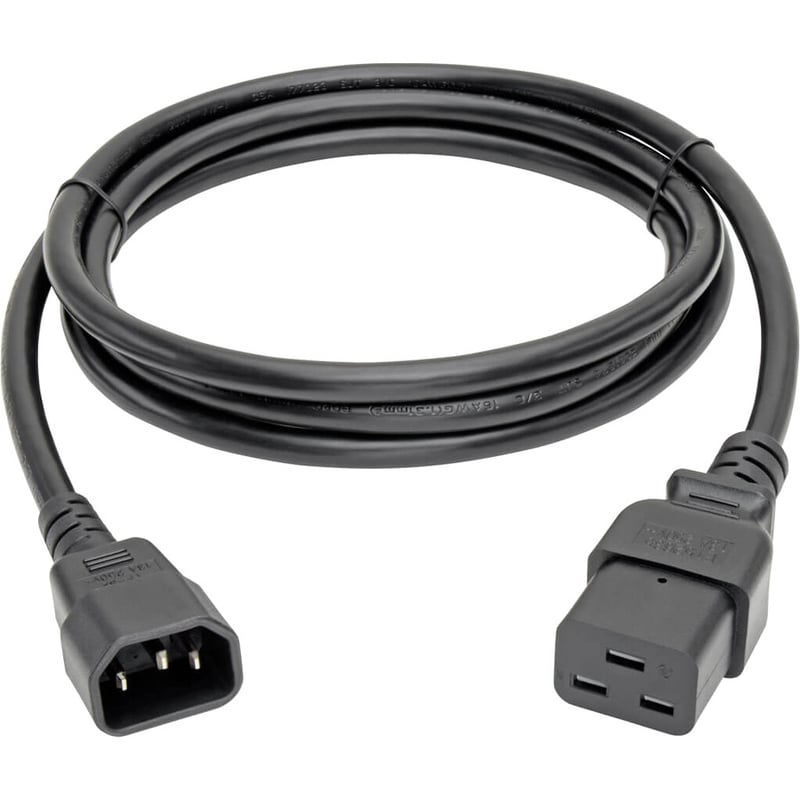 Eaton Tripp Lite Series Power Cord, C19 to C14 - 10A, 100-250V, 16 AWG, 6 ft. (1.83 m), Black - Thumbnail 2