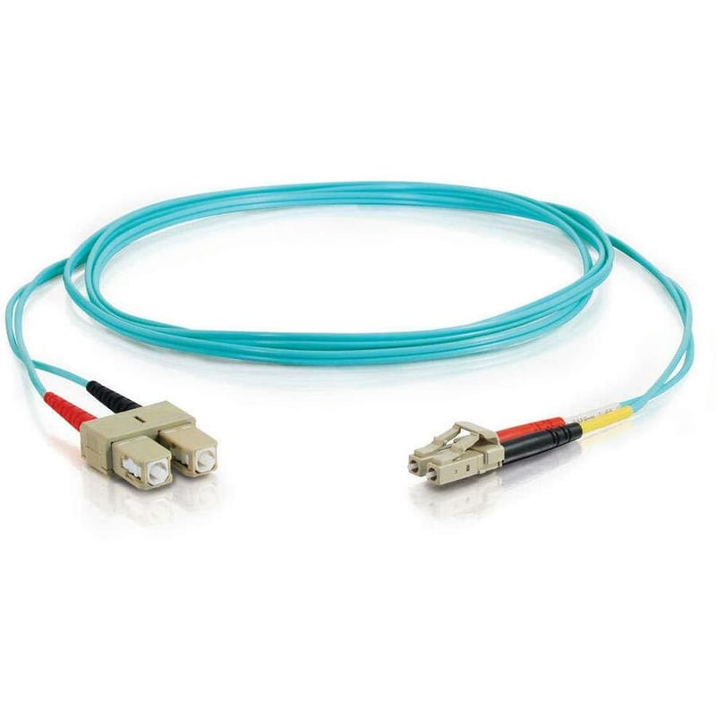 C2G 10m LC-SC 10Gb 50/125 Duplex Multimode OM3 Fiber Cable - Aqua - 33ft - Thumbnail 2