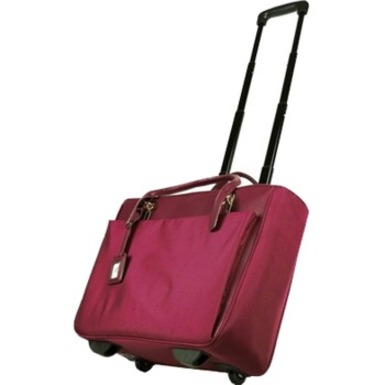WIB Florence Carrying Case (Rolling Tote) for 17.3" Notebook - Burgundy - Thumbnail 2