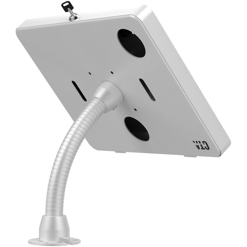 CTA Digital Premium Security Kiosk Stand with Gooseneck Tabletop Mount (White) - Thumbnail 2