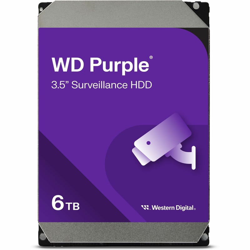 WD Purple WD64PURZ 6 TB Hard Drive - 3.5" Internal - SATA - Purple - Thumbnail 1