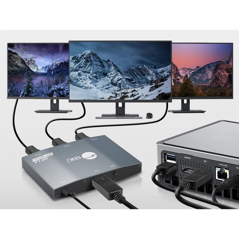 SIIG 1x3 DisplayPort 1.4 to DisplayPort MST Splitter - Thumbnail 3