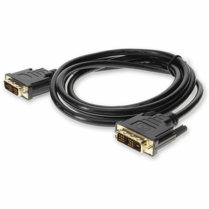 6ft HP DC198A Compatible DVI-D Single Link (18+1 pin) Male to DVI-D Single Link (18+1 pin) Male Black Cable For Resolution Up to 1920x1200 (WUXGA) - Thumbnail 1