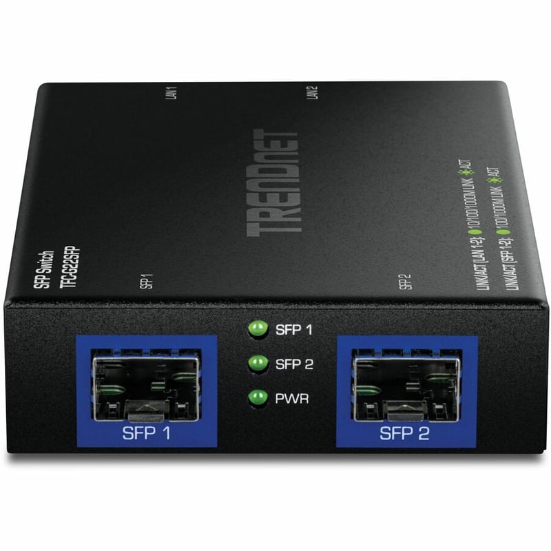 TRENDnet 4-Port Gigabit Switch with SFP Ports, TFC-G22SFP, 2 x 1Gbps RJ45 Ports, 2 x 1Gbps SFP Ports, 8Gbps Switching Capacity, NDAA & TAA Compliant - Thumbnail 3
