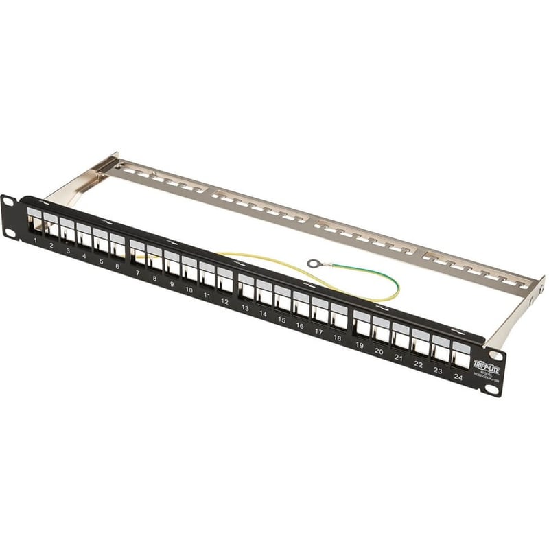 Tripp Lite by Eaton 24-Port 1U Rack-Mount Shielded Blank Keystone/Multimedia Patch Panel RJ45 Ethernet USB HDMI Cat5e/6 - Thumbnail 2
