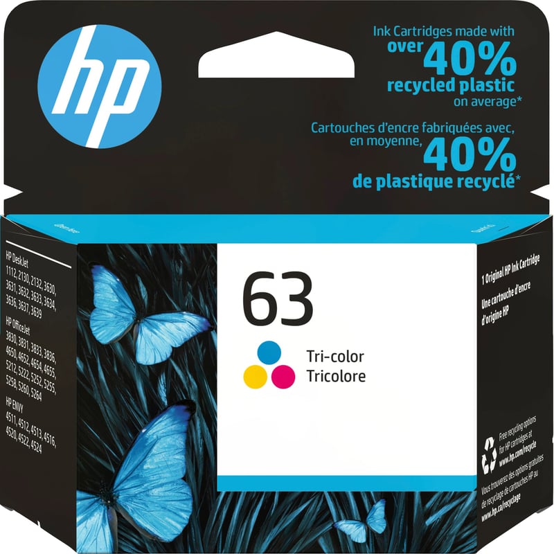 HP 63 Original Ink Cartridge - Single Pack - Thumbnail 1