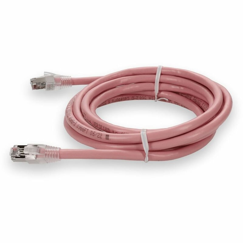 AddOn 6.5ft Pink CAT 6 Shielded PVC Ethernet Cable Snagless Easy Clear Boot RJ-45 M/M - Thumbnail 2