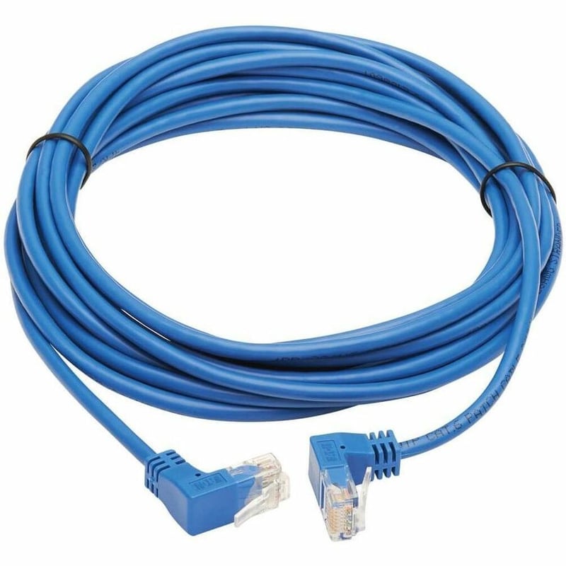 Tripp Lite by Eaton Up/Down-Angle Cat6 Gigabit Molded Slim UTP Ethernet Cable (RJ45 Up-Angle M to RJ45 Down-Angle M) Blue 15 ft. (4.57 m) - Thumbnail 2